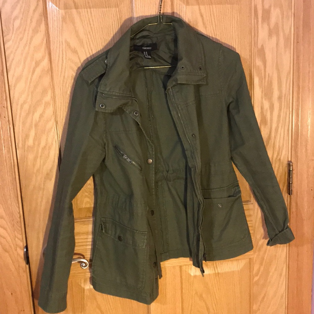 Forever21 Green Denim/Trench Jacket!!